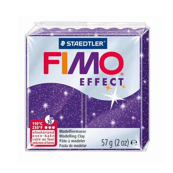 Fimo effect glitter lilla ler 8020-602