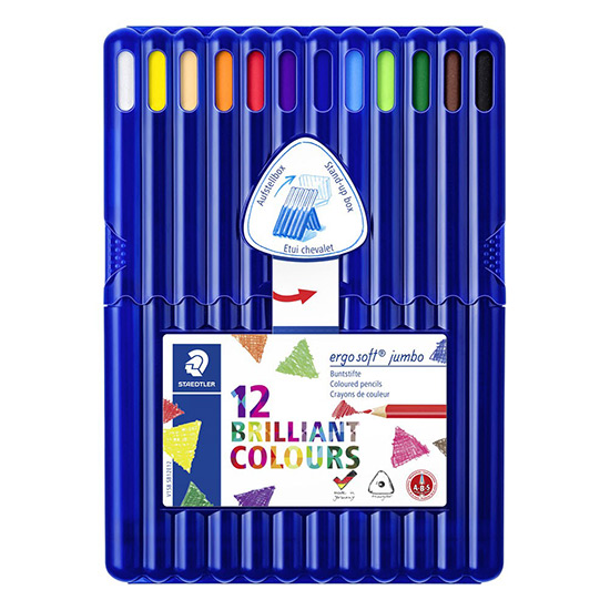 Staedtler Ergosoft Jumbo 158 - 12 jumbo farveblyanter